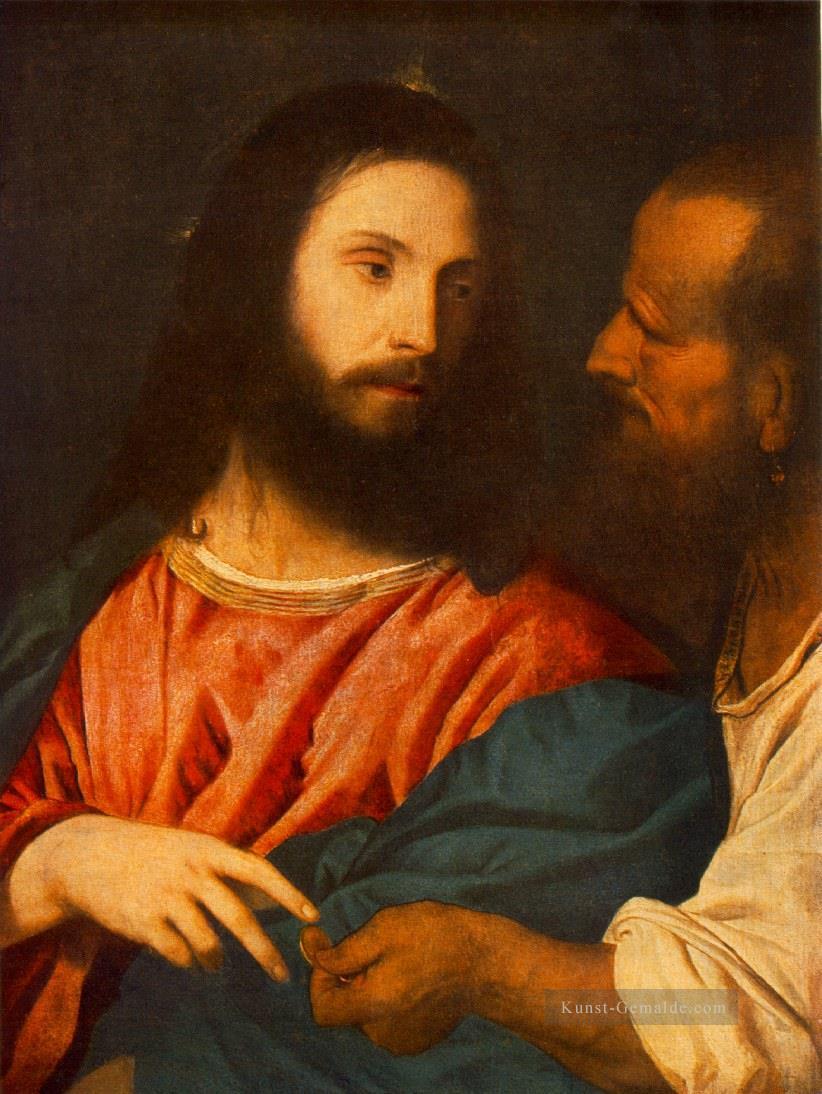 Tintoretto Das Tribut M Tizian Ölgemälde